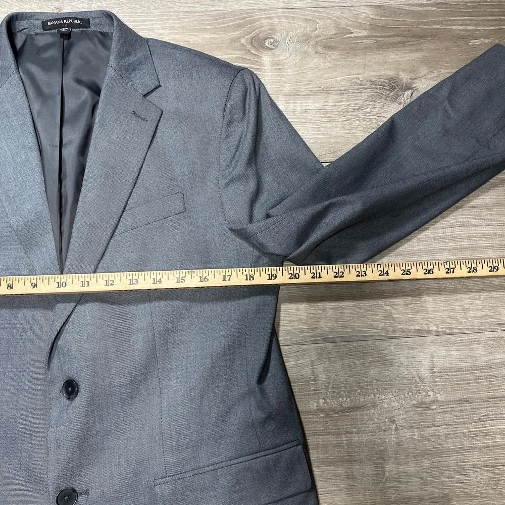 Banana Republic Jacket Mens 40R Gray Slim Fit Sharkskin Blazer Sport‎ Coat Suit